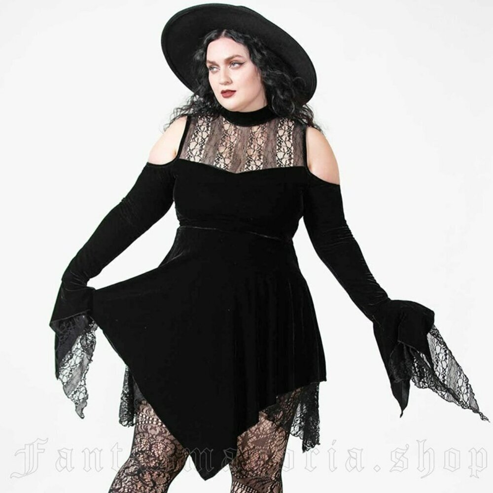 Killstar Moonstera Velvet Dress - Picture 2 of 12